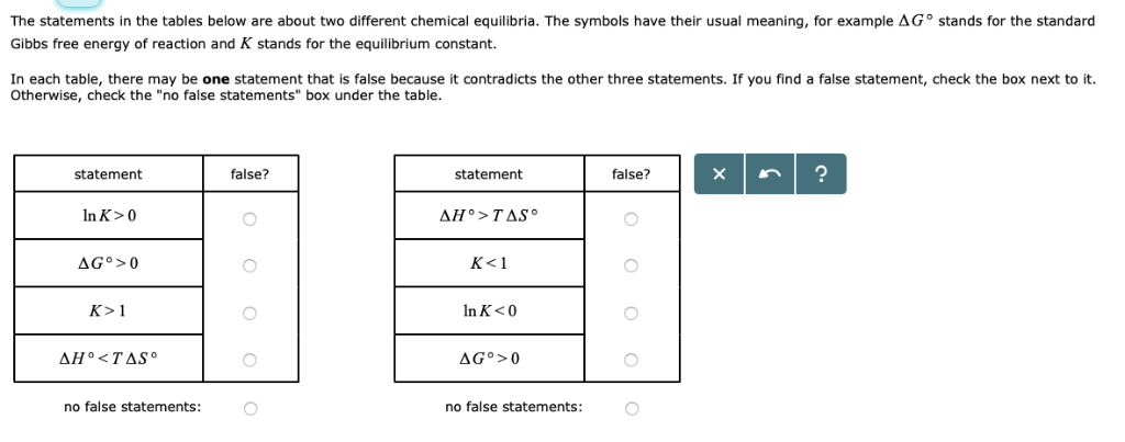 Solved The Statements In The Tables Below Are About Two Chegg