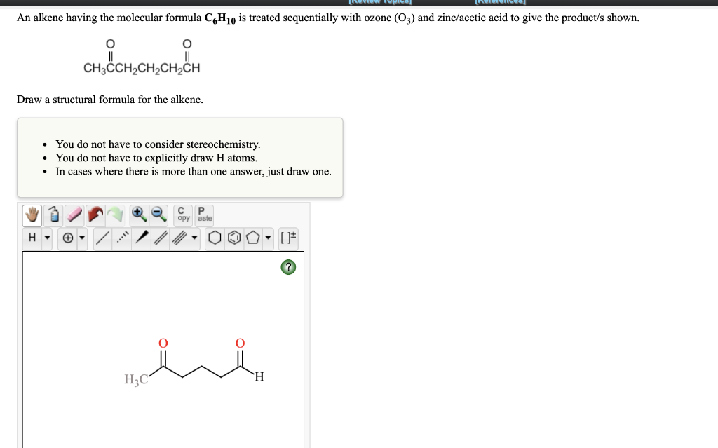 Solved An Alkene Having The Molecular Formula C H Is Chegg