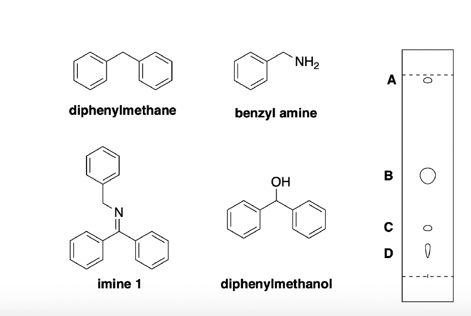 Solved Diphenylmethane Benzyl Amine Imine 1 Diphenylmethanol Chegg