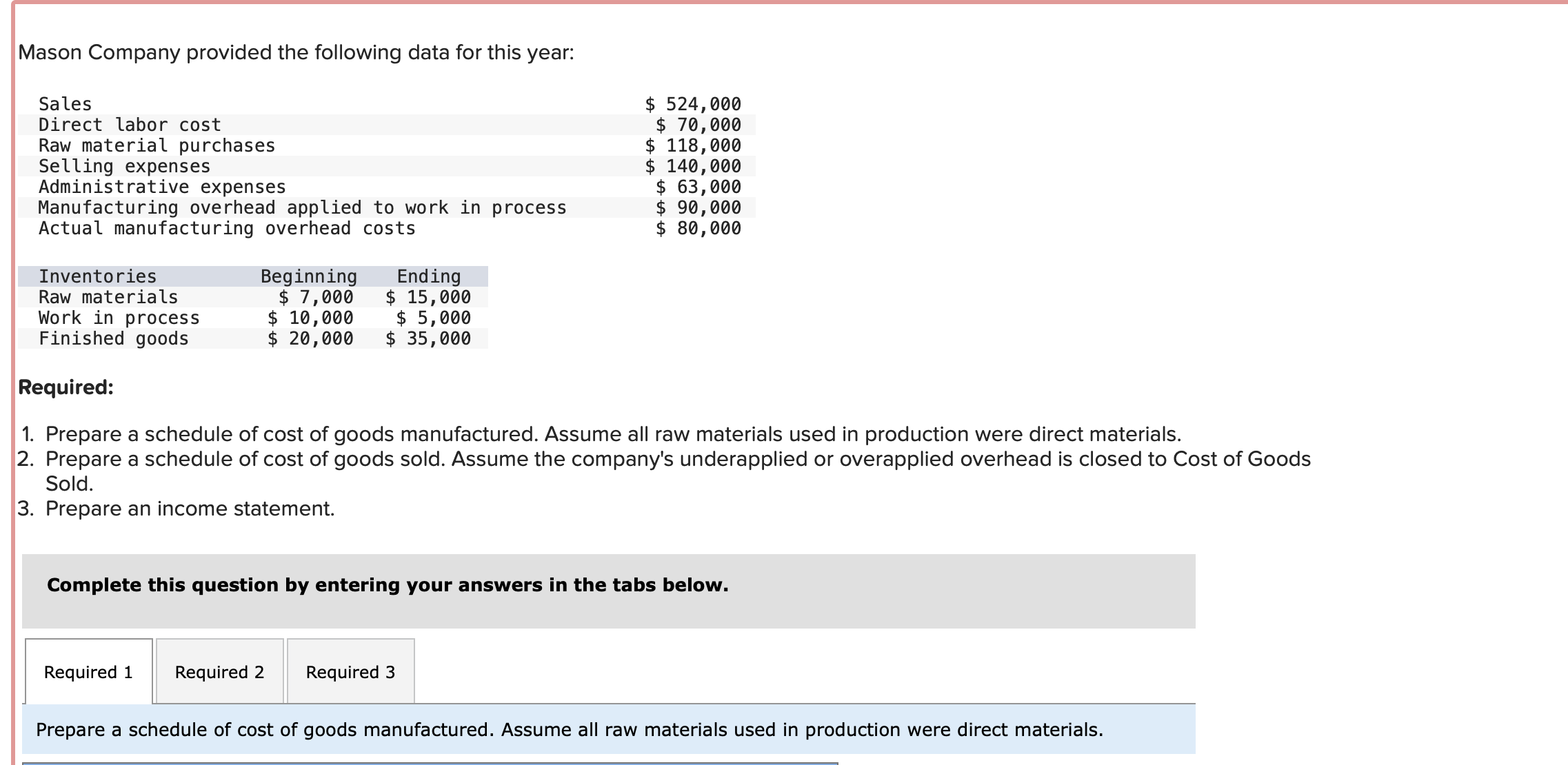 Solved Mason Company Provided The Following Data For This Chegg