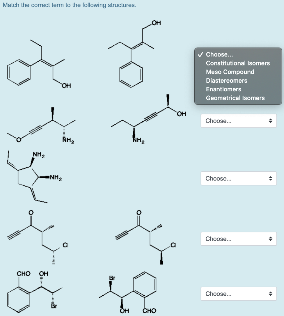 Solved Match The Correct Term To The Following Structures Chegg