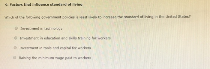 factors-that-influence-standard-of-living-which-of-chegg