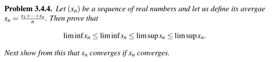 Solved Problem Let Xn Be A Sequence Of Real Numbers Chegg