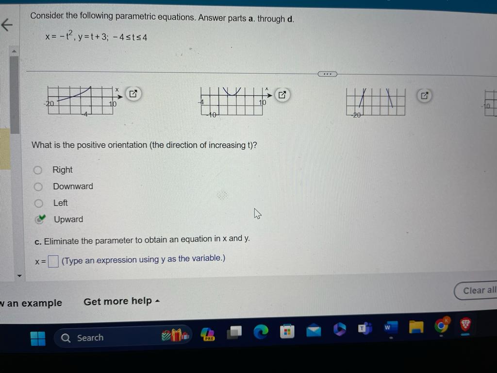 Solved Consider The Following Parametric Equations Answer Chegg