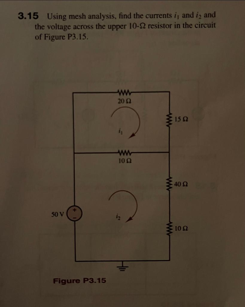 Solved Using Mesh Analysis Find The Currents I And I Chegg