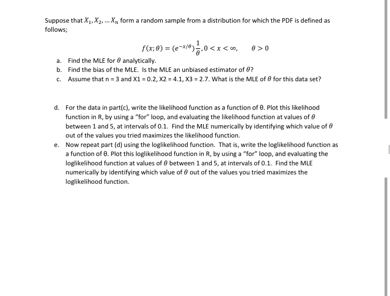 Solved Suppose That X X Xn Form A Random Sample From A Chegg