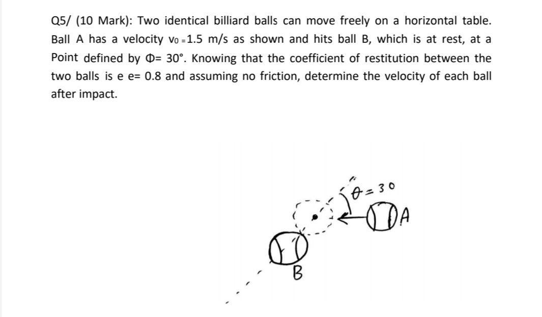 Solved Mark Two Identical Billiard Balls Can Move Chegg