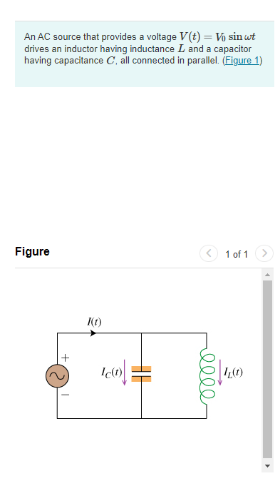 Solved An AC source that provides a voltage V t V0sinωt Chegg