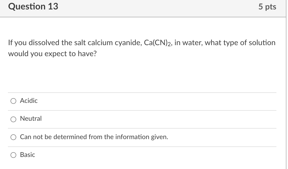 Solved Question Pts F You Dissolved The Salt Calcium Chegg