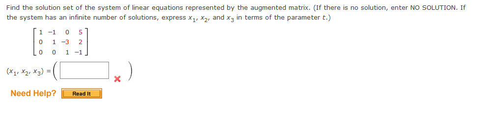 Solved Find The Solution Set Of The System Of Linear Chegg