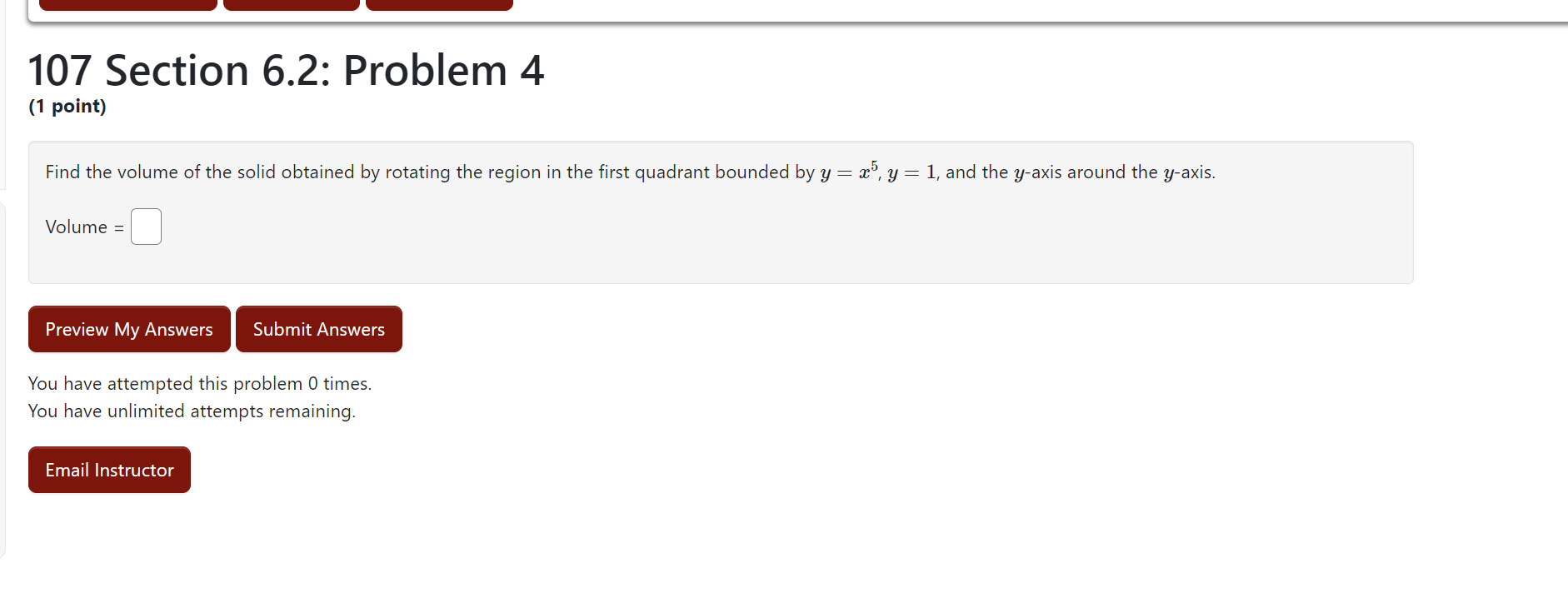 Solved Find The Volume Of The Solid Obtained By Rotating The Chegg