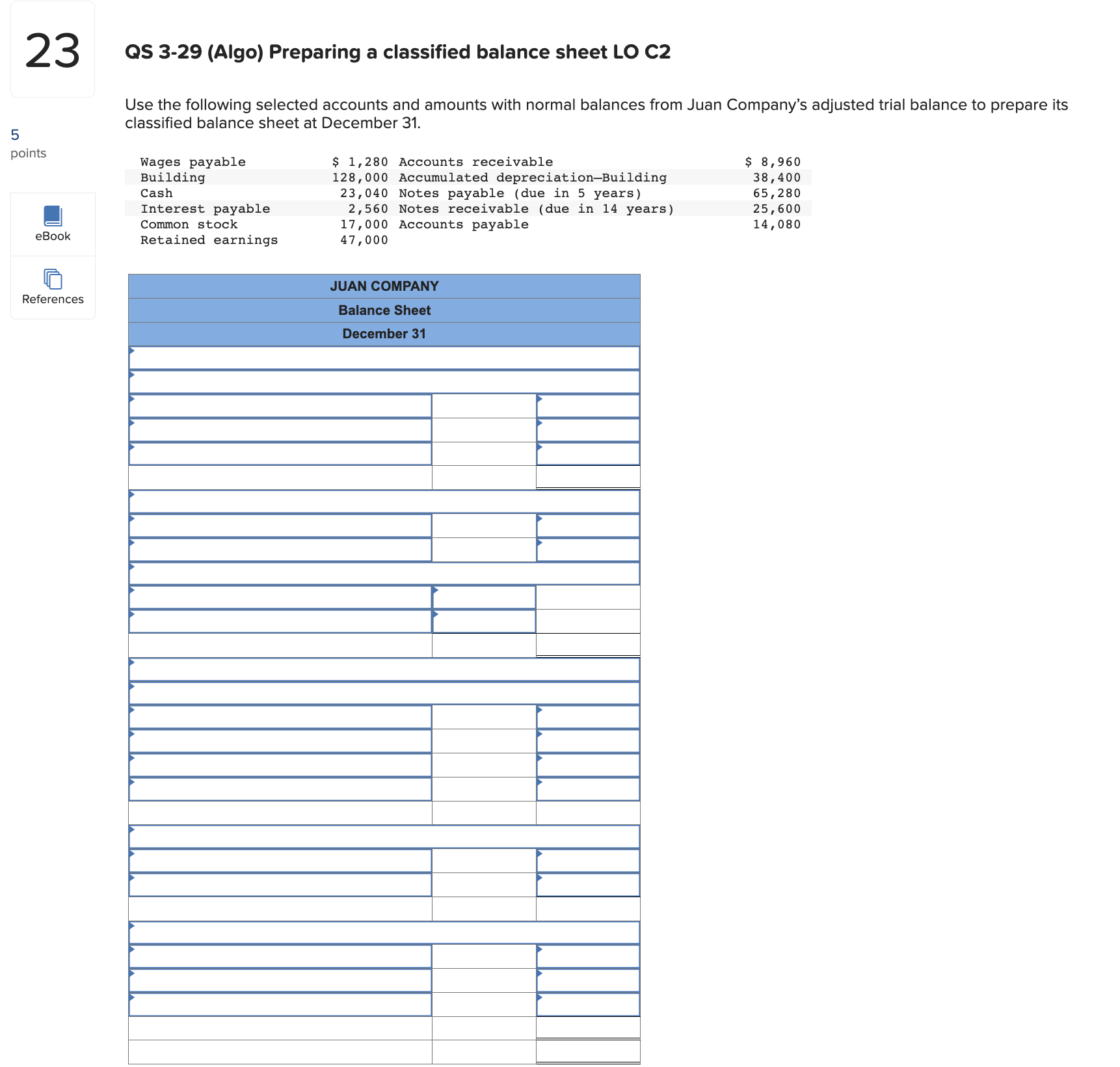 Solved Qs Algo Preparing A Classified Balance Sheet Chegg