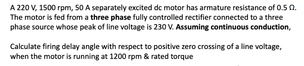 Solved A 220 V 1500 Rpm 50 A Separately Excited Dc Motor Chegg