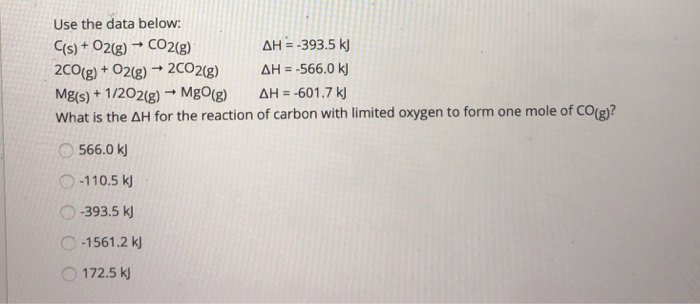 Solved Use The Data Below C S O G Co G Co G Chegg