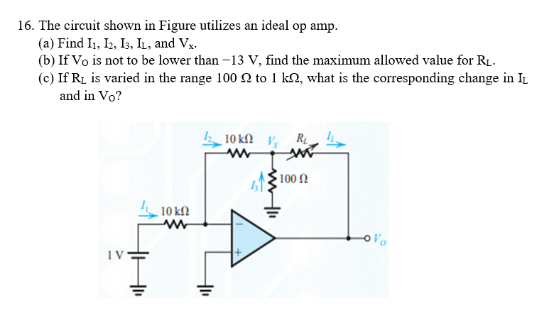 Solved 16 The Circuit Shown In Figure Utilizes An Ideal Op Chegg