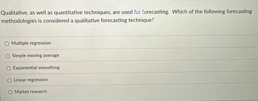 Solved Qualitative As Well As Quantitative Techniques Are Chegg