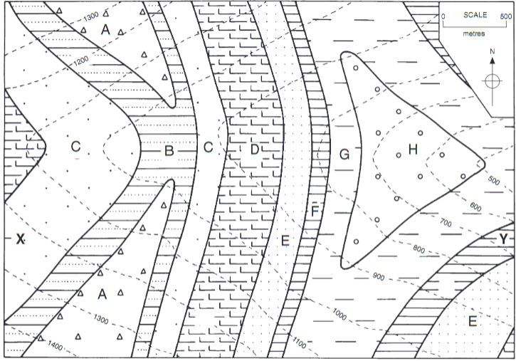 Solved Draw Cross Section Along X Y Already Marked On The Chegg