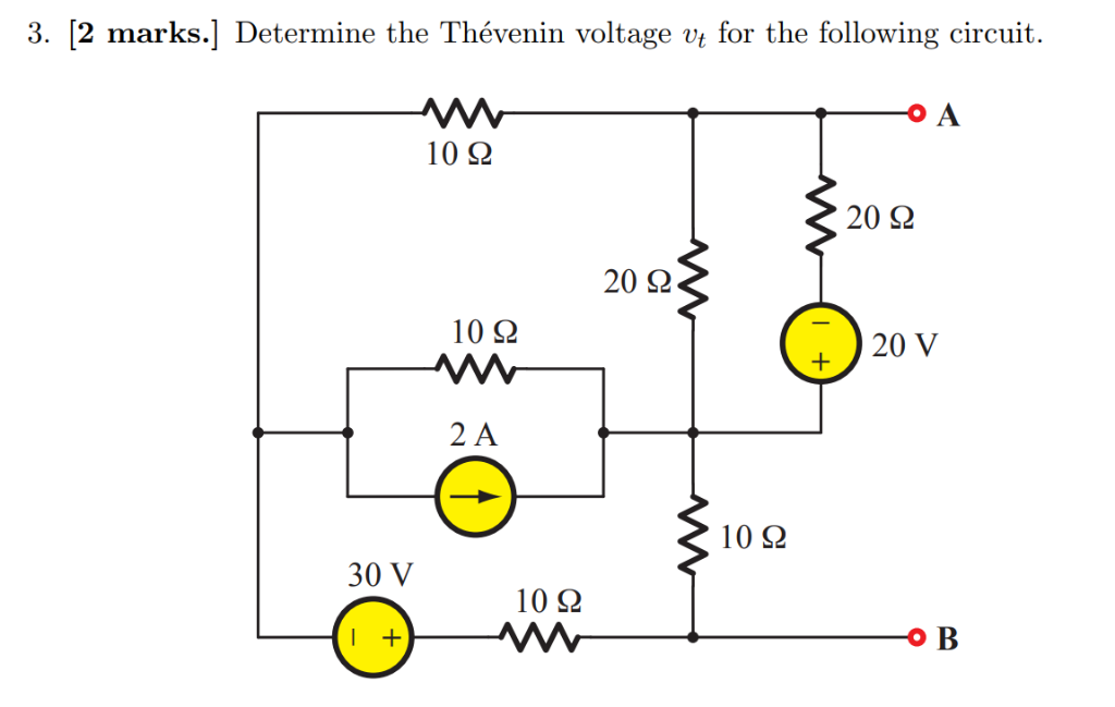 Solved Marks Determine The Th Venin Voltage V For Chegg