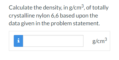 Solved Calculate The Density In G Cm Of Totally Chegg