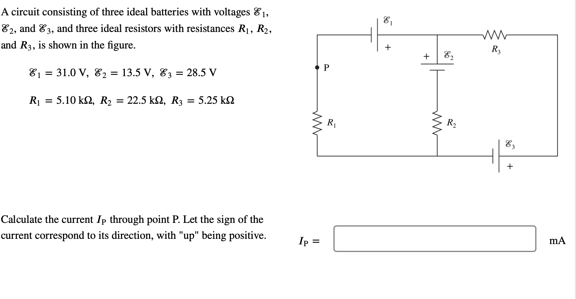 Solved A Circuit Consisting Of Three Ideal Batteries With Chegg