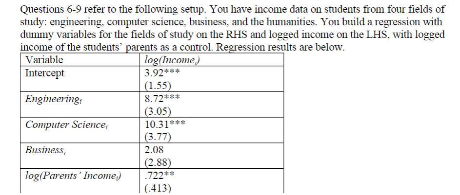 Solved Questions 6 9 Refer To The Following Setup You Have Chegg