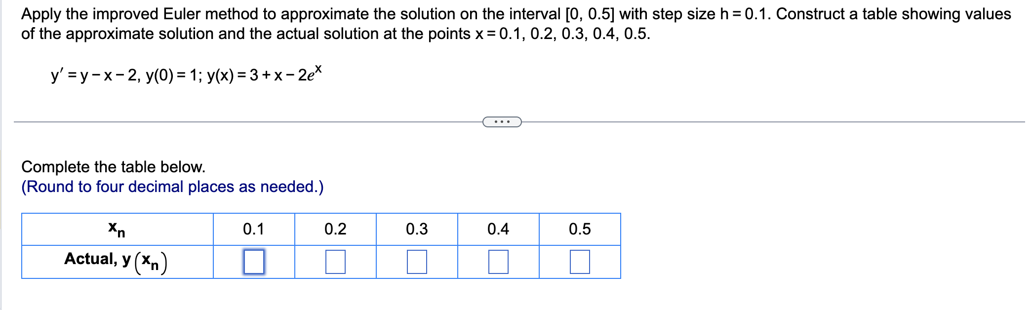 Solved Apply The Improved Euler Method To Approximate The Chegg