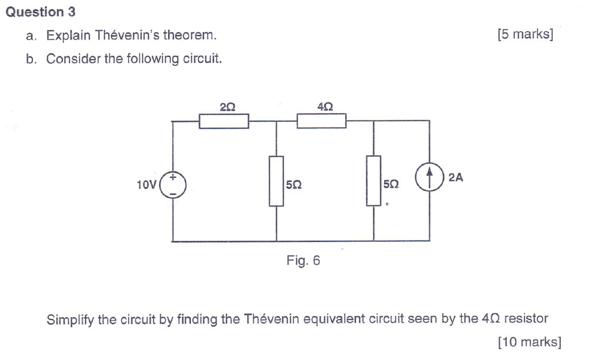 Solved Question A Explain Th Venin S Theorem Marks Chegg