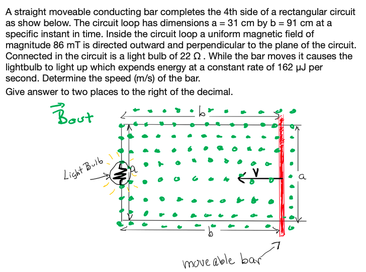 Solved A Straight Moveable Conducting Bar Completes The Th Chegg