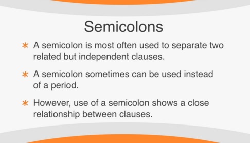 semicolon semicolons chegg