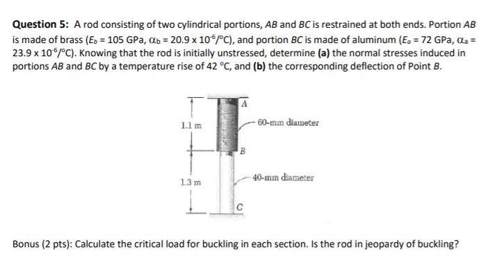 Solved Question A Rod Consisting Of Two Cylindrical Chegg