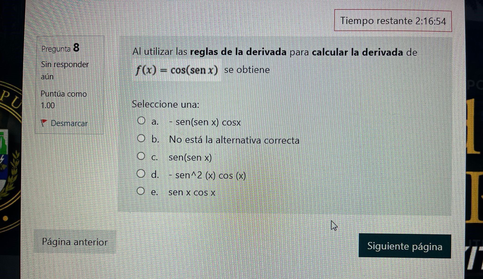 Solved Pregunta Sin Responder A N Punt A Como Chegg