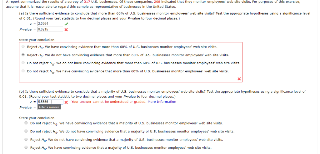 Solved A Report Summarized The Results Of A Survey Of 317 Chegg