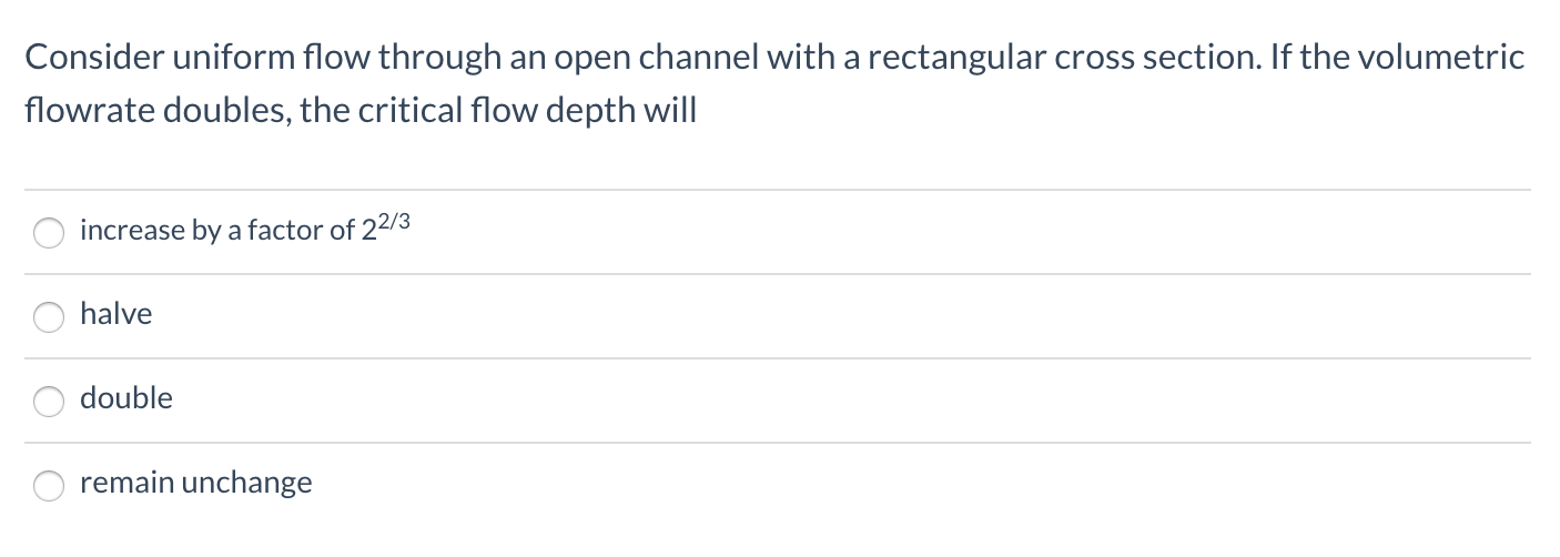 Solved Consider Uniform Flow Through An Open Channel With A Chegg