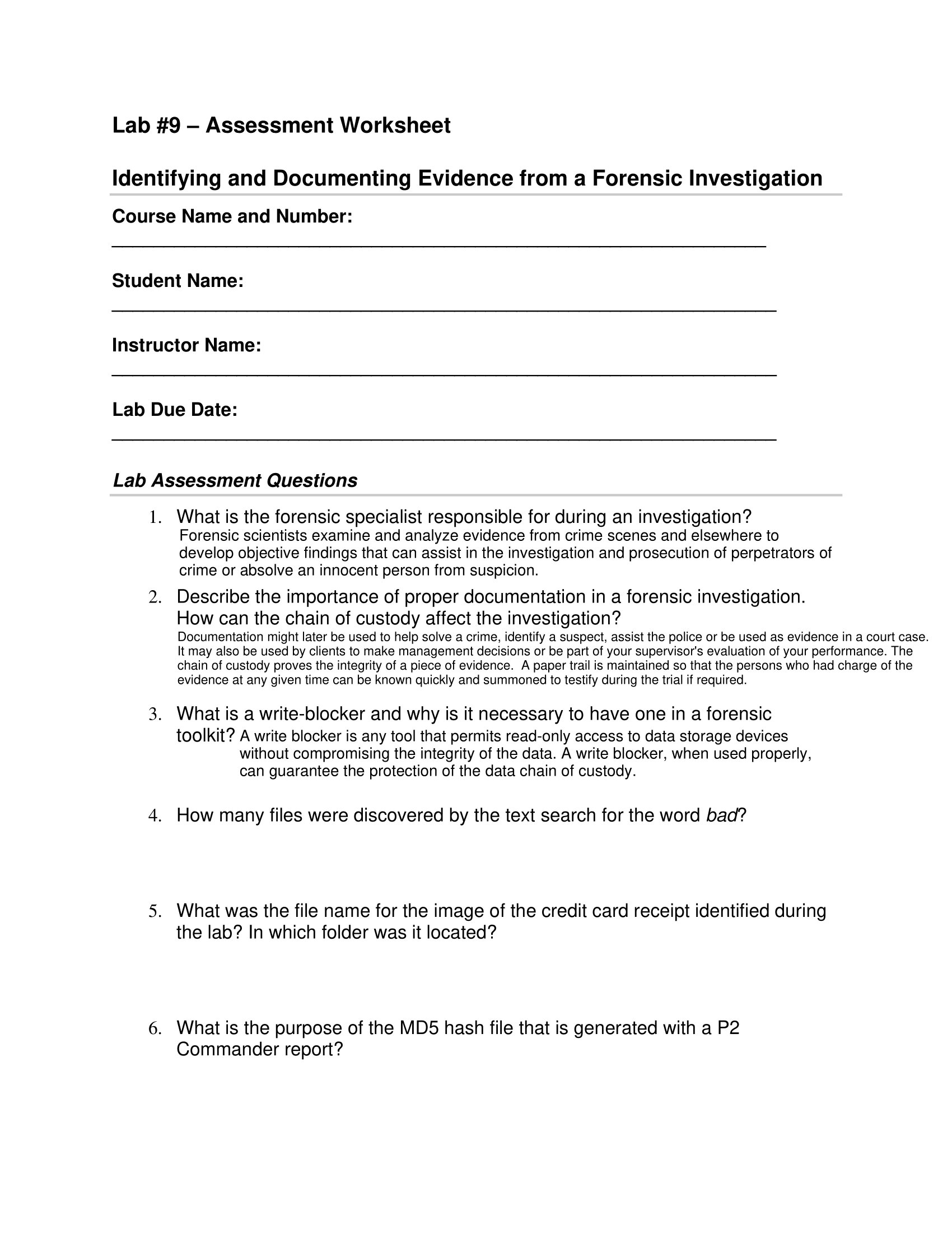 Solved Lab Assessment Worksheetidentifying And Chegg