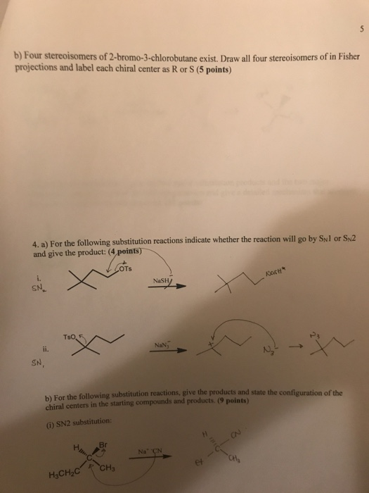 Solved B Four Stereoisomers Of Bromo Chlorobutane Chegg