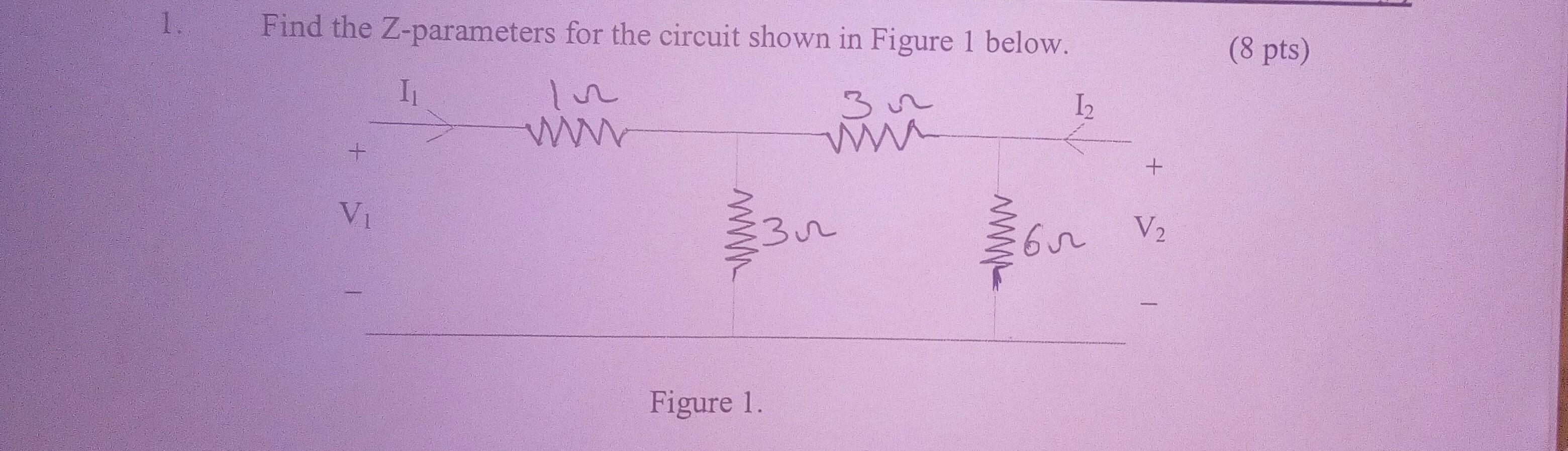 Solved Find The Z Parameters For The Circuit Shown In Figure Chegg