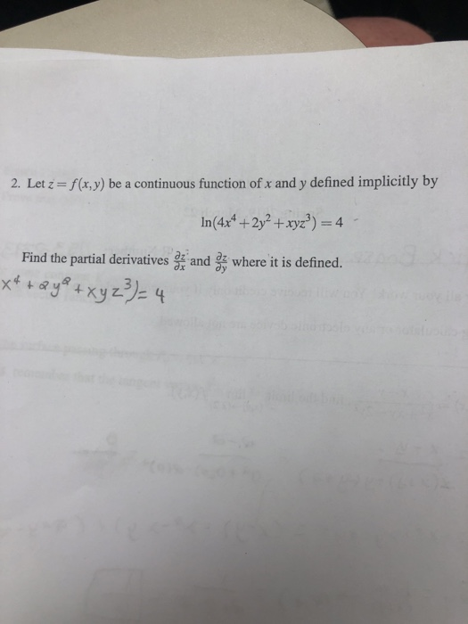 Solved Let Z F X Y Be A Continuous Function Of X And Y Chegg