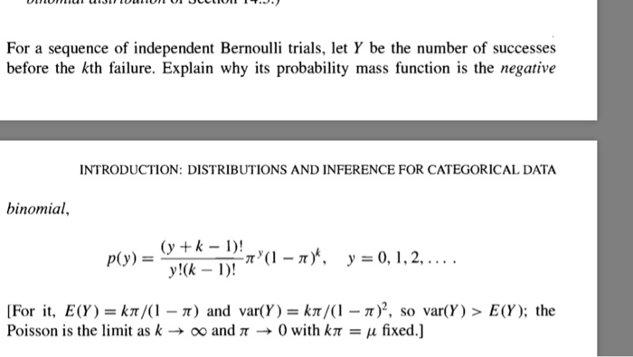 Solved For A Sequence Of Independent Bernoulli Trials Let Y Chegg