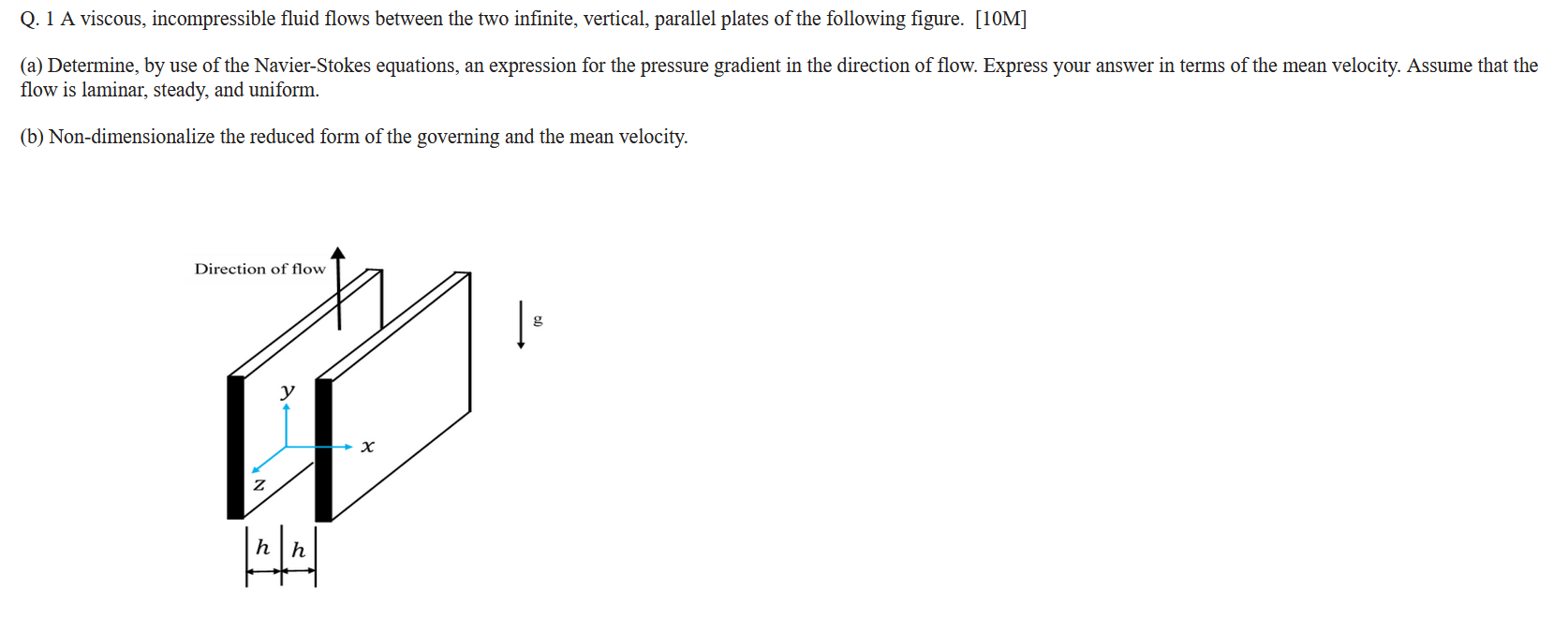 Solved Q A Viscous Incompressible Fluid Flows Between Chegg