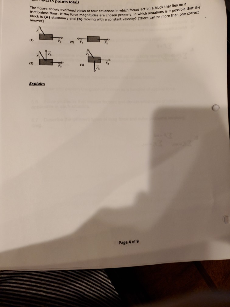 Solved Points Total The Figure Shows Overhead Views Of Four Chegg