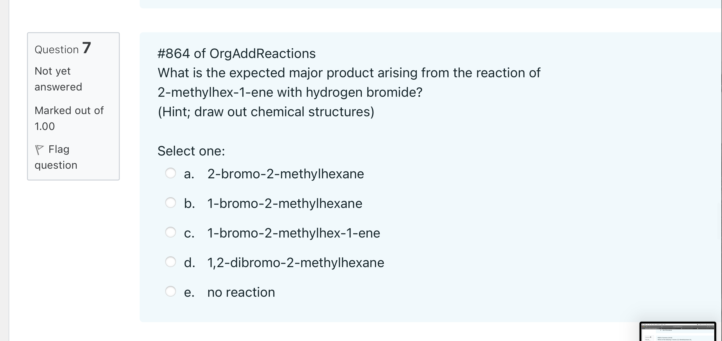 Solved Of Orgaddreactions What Is The Expected Major Chegg