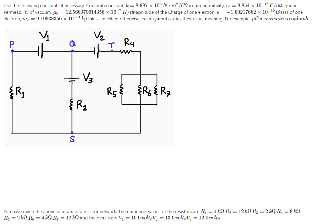 Solved Use The Following Constants If Necessary Coulomb Chegg