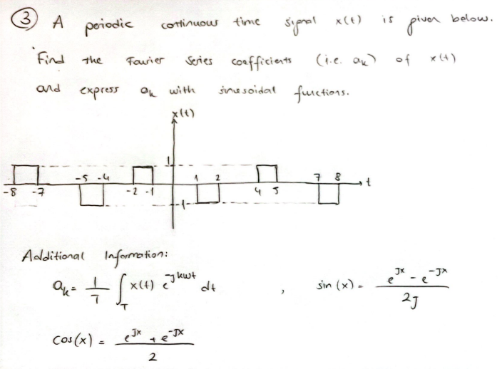 Solved A Periodic Continuous Time Signal X T Is Given Chegg