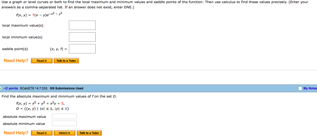 Solved Use A Graph Or Level Curves Or Both To Find The Local Chegg