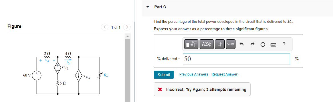 Solved The Variable Resistor Ro In The Circuit In Is Chegg