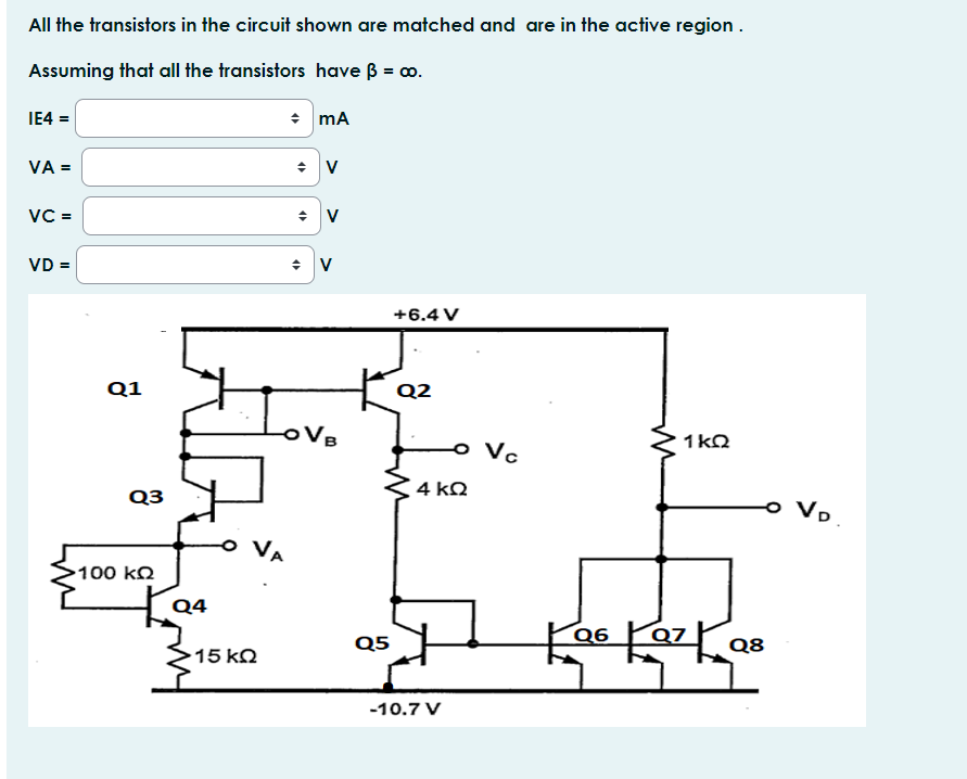 Solved All The Transistors In The Circuit Shown Are Matched Chegg