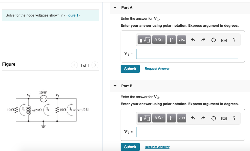 Solved Part A Solve For The Node Voltages Shown In Figure Chegg