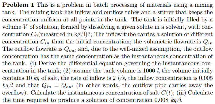 Solved Problem This Is A Problem In Batch Processing Of Chegg