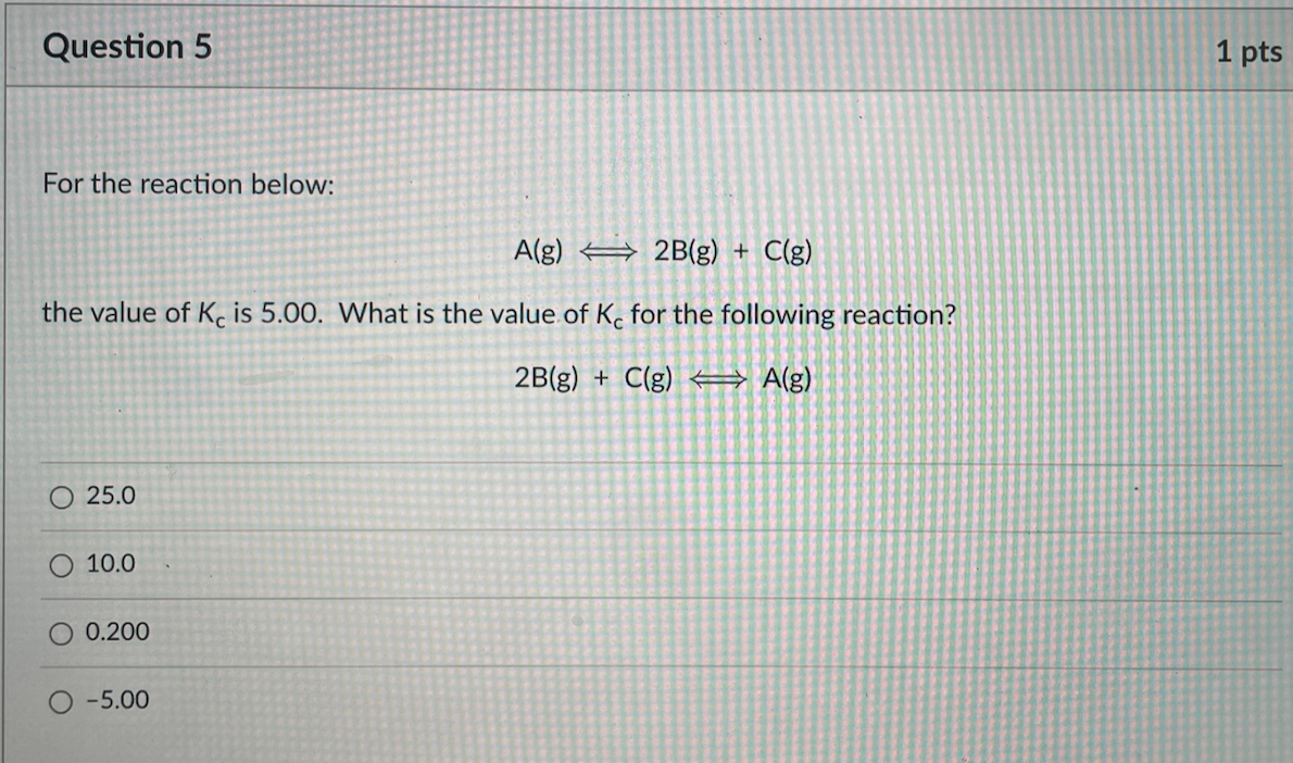 Solved For The Reaction Below A G 2 B G C G The Value Chegg