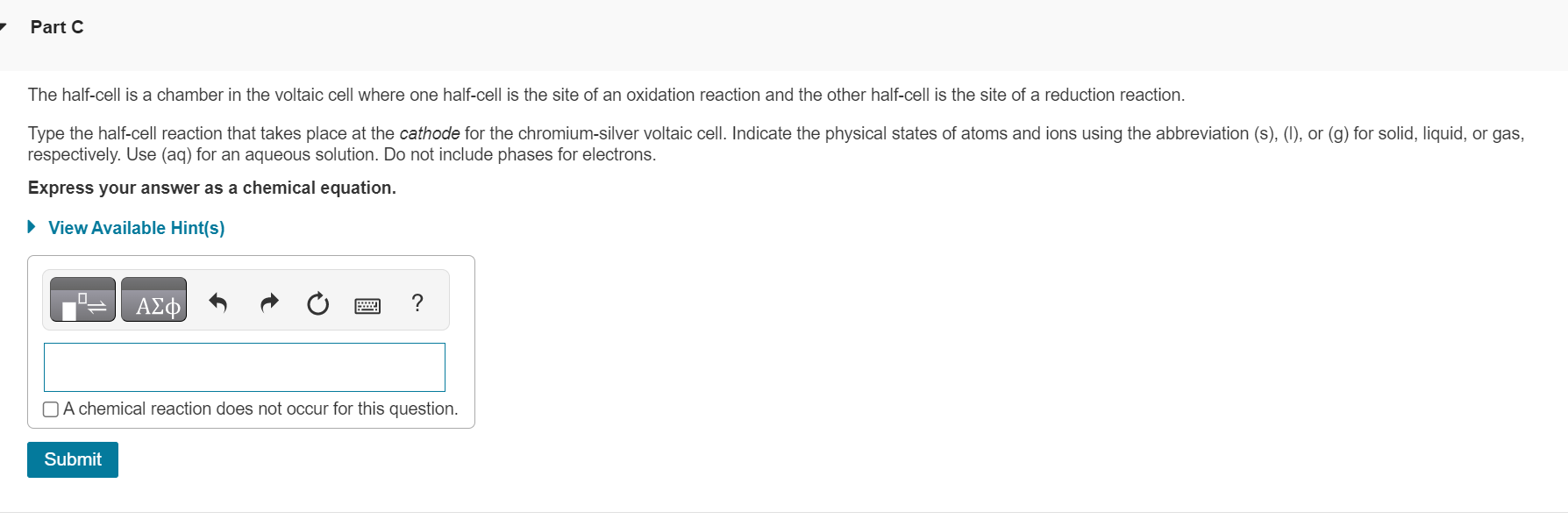 Solved The Half Cell Is A Chamber In The Voltaic Cell Wh